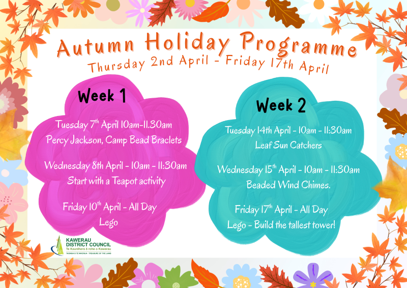 Autumn School Holiday Programme Autumn School Holiday Programme